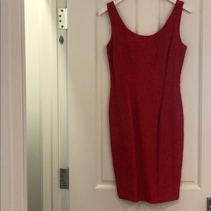 Carmen Marc Valvo Red embroidered pattern dress